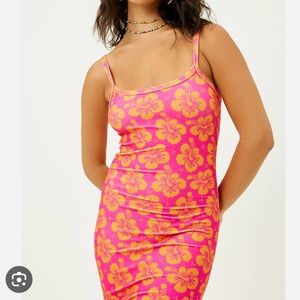 Frankie’s Bikinis Quinn Terry Floral Dress-Hibiscus Honey